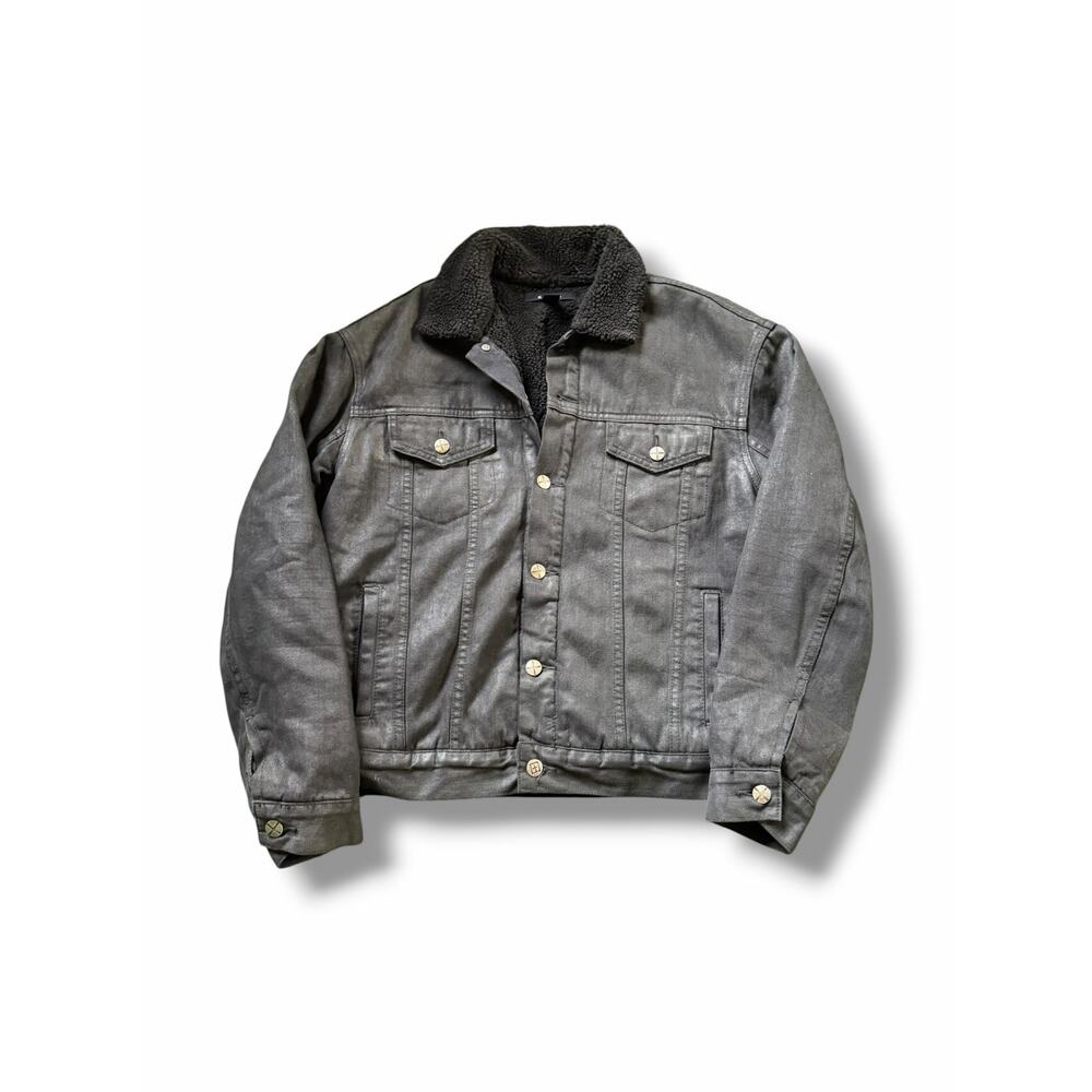 Ksubi Waxed Denim Shearling Jacket | Size SMALL